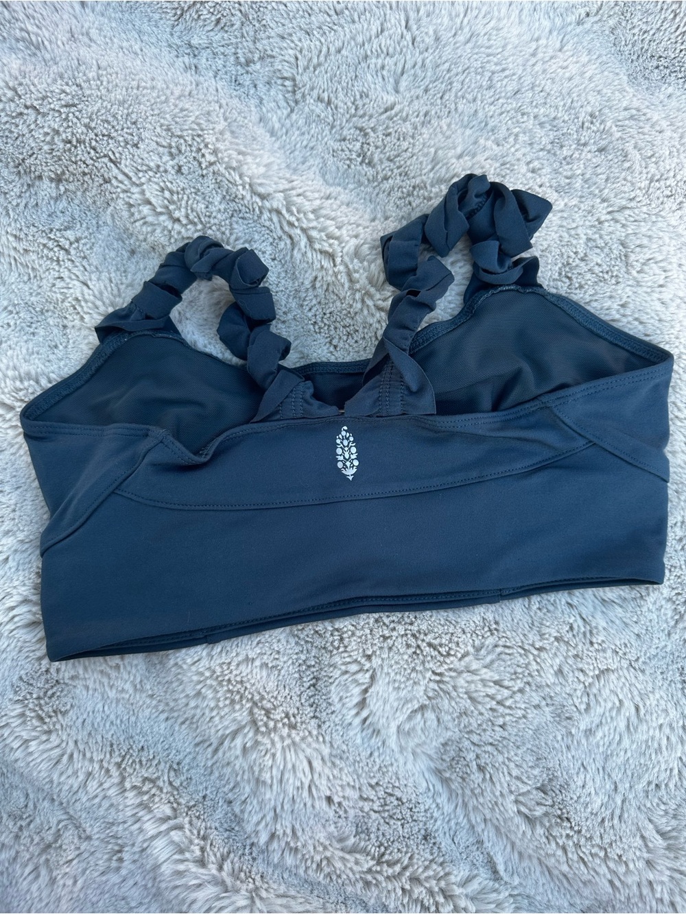 Free People Twisted-Strap Sports Bra in Navy